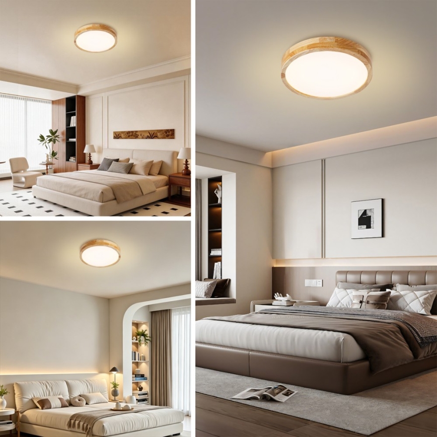 Brilagi - LED-Deckenleuchte WOODLINE LED/24W/230V 3000/4000/6000K Eiche Ø 30 cm