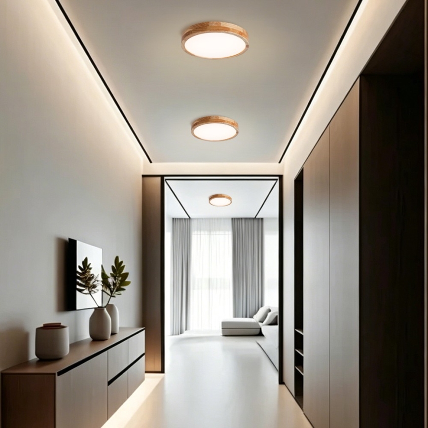 Brilagi - LED-Deckenleuchte WOODLINE LED/24W/230V 3000/4000/6000K Eiche Ø 30 cm
