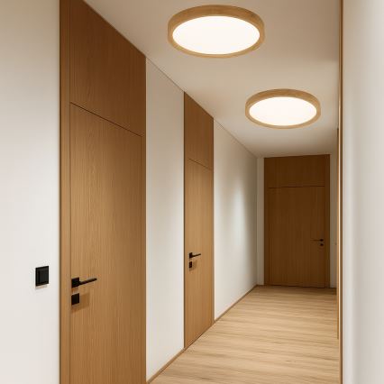Brilagi - LED Deckenleuchte WOODROUND LED/30W/230V 3000/4000/6000K Ø 40 cm Holz CRI 90