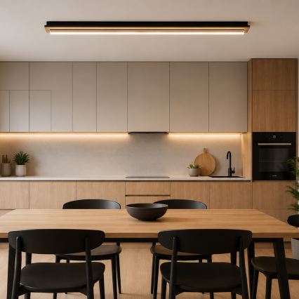 Brilagi - LED-Deckenleuchte WOODY FLAT LED/25W/230V 118 cm Eiche/Schwarz