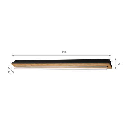 Brilagi - LED-Deckenleuchte WOODY FLAT LED/25W/230V 118 cm Eiche/Schwarz