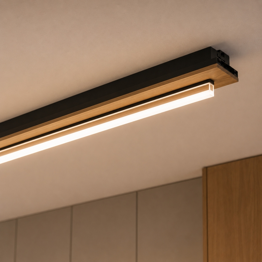 Brilagi - LED-Deckenleuchte WOODY FLAT LED/25W/230V Eiche/Schwarz