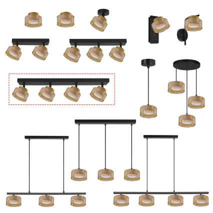 Brilagi - LED Deckenspot AURA LUX 4xGX53/30W/230V schwarz/gold