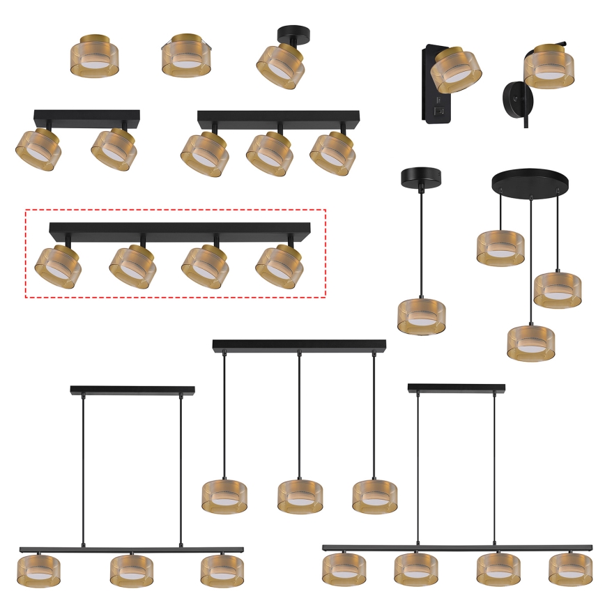 Brilagi - LED Deckenspot AURA LUX 4xGX53/30W/230V schwarz/gold