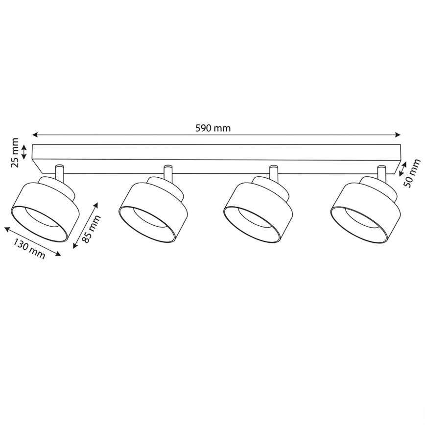 Brilagi - LED Deckenspot AURA LUX 4xGX53/30W/230V schwarz/gold