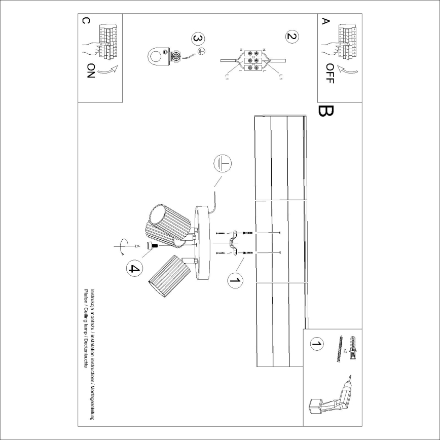 Brilagi - LED-Deckenspot CRESTO 3xGU10/10W/230V weiß