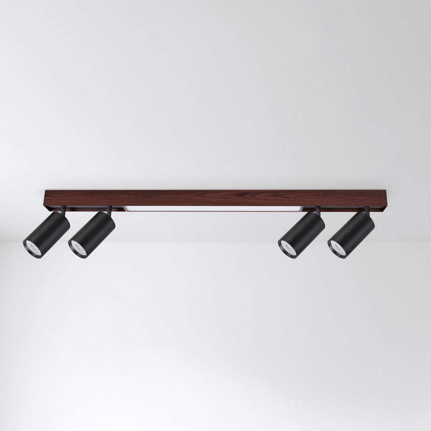 BRILAGI - LED-Deckenspot SELE 4xGU10/30W/230V + LED/20W schwarz/Eichen-Dekor
