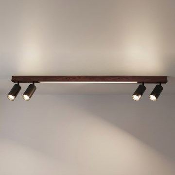 BRILAGI - LED-Deckenspot SELE 4xGU10/30W/230V + LED/25W schwarz/Eiche-Dekor