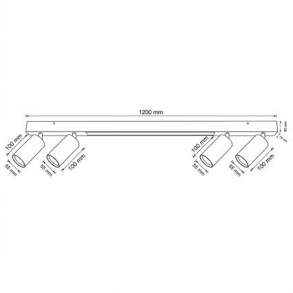 Brilagi - LED-Deckenspot SELE 4xGU10/30W/230V + LED/25W schwarz