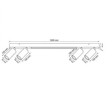 BRILAGI - LED-Deckenstrahler SELE 4xGU10/30W/230V + LED/25W weiß/Kirschdekor