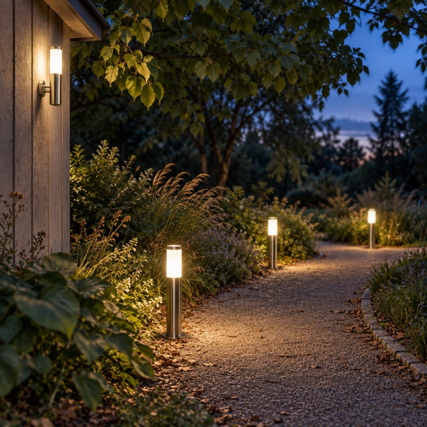 BRILAGI - LED-Außenleuchte ELIA, dimmbar, 1xE27/6W/230V, 2700-6500K, IP44, Wi-Fi, 50 cm, mattchrom
