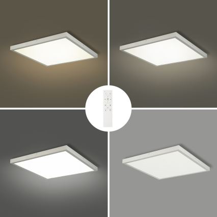Brilagi - Dimmbare LED-Badezimmer-Deckenleuchte FRAME SMART LED/50W/230V 60x60 cm 3000-6000K IP44 Silber + Fernbedienung