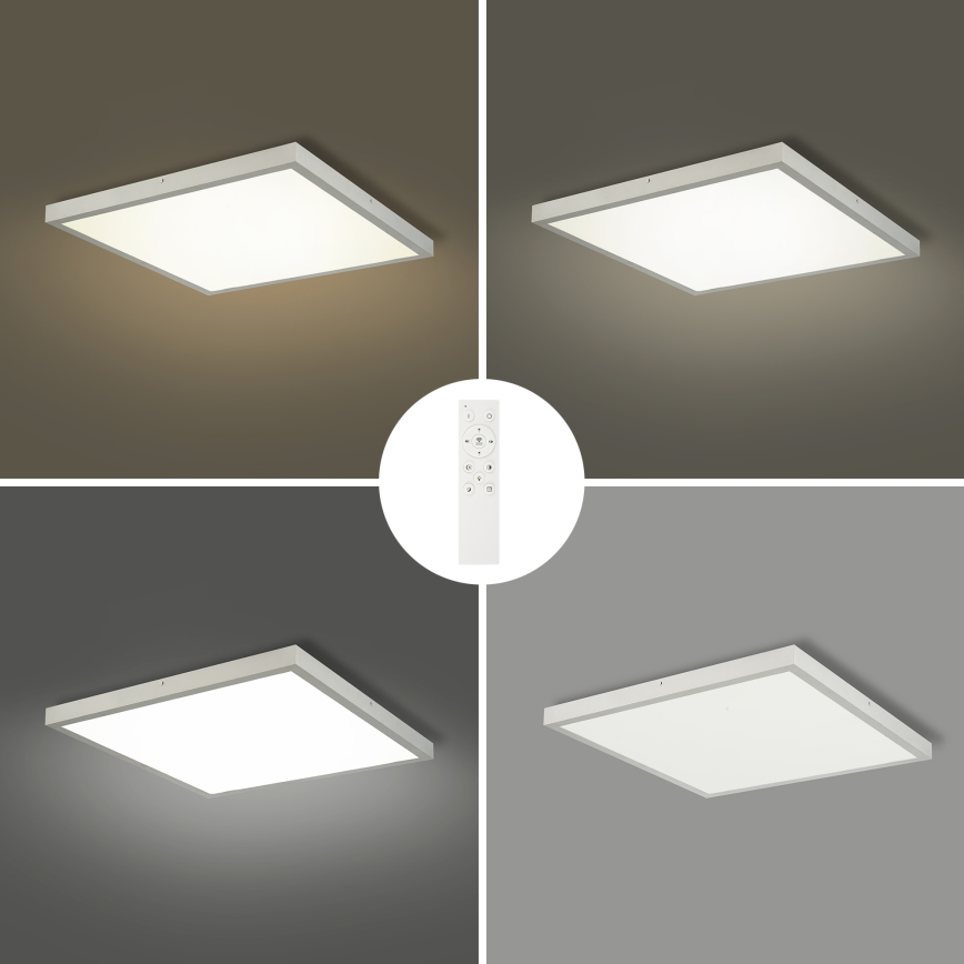 Brilagi - Dimmbare LED-Badezimmer-Deckenleuchte FRAME SMART LED/50W/230V 60x60 cm 3000-6000K IP44 Silber + Fernbedienung