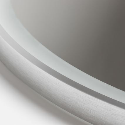Brilagi - Dimmbarer, beheizter Badezimmerspiegel mit LED-Hinterbeleuchtung ALU PRO LED/18W/230V Ø 60 cm 3000/4000/6500 K IP44 Mattchrom CRI 90