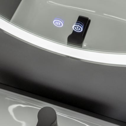 Brilagi - Dimmbarer, beheizter Badezimmerspiegel mit LED-Hinterbeleuchtung ALU PRO LED/18W/230V Ø 60 cm 3000/4000/6500 K IP44 Mattchrom CRI 90