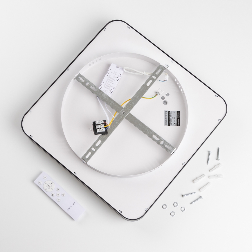 Brilagi - LED-dimmbare Deckenleuchte FALCON II LED/80W/230V 3000-6500K 40x40 cm schwarz + Fernbedienung