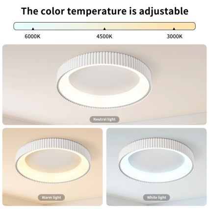 Brilagi - Dimmbare LED-Deckenleuchte FALCON MODERN LED/54W/230V 3000-6000K 60 cm Weiß + Fernbedienung