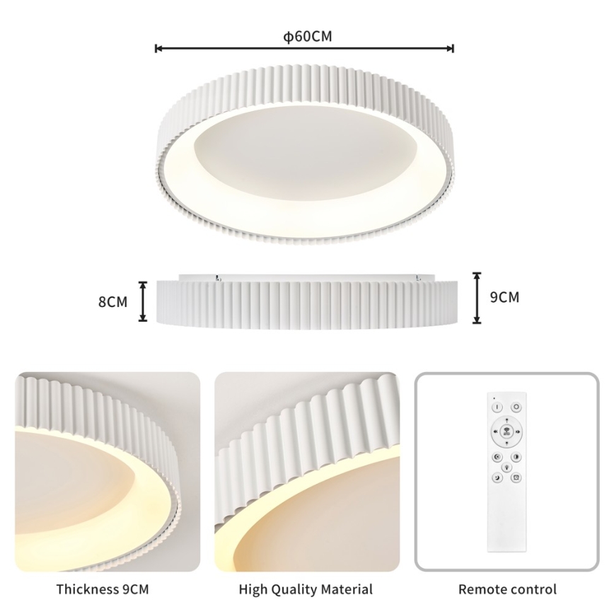 Brilagi - Dimmbare LED-Deckenleuchte FALCON MODERN LED/54W/230V 3000-6000K 60 cm Weiß + Fernbedienung