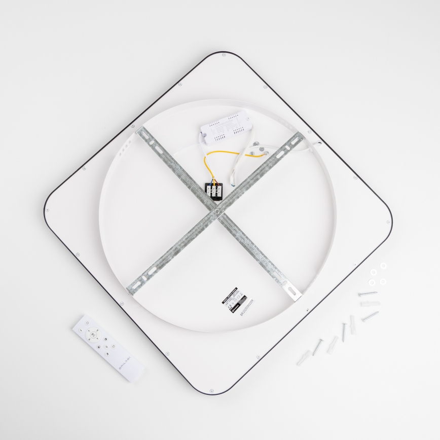 Brilagi - dimmbare LED-Deckenleuchte FALCON SLIM LED/50W/230V 3000-6500K 50x50 cm schwarz + Fernbedienung