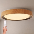BRILAGI - LED dimmbar Deckenleuchte FLOCO LED/48 W/230 V 3000–6500 K Ø 40 cm Holzdekor/Schwarz + Fernbedienung