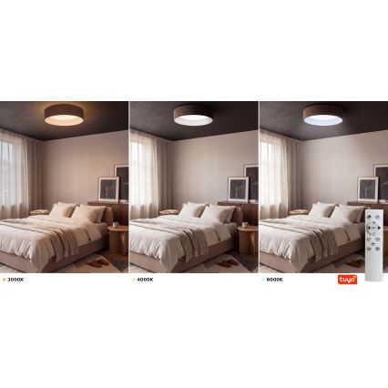 Brilagi - LED-dimmbare Deckenleuchte VELVET SMARTIX STARS LED/24W/230V 3000-6000K Ø 45 cm braun Wi-Fi Tuya Beacon + Fernbedienung