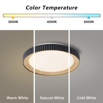 Brilagi - dimmbare LED-Deckenleuchte NEXO LED/48W/230V 3000-6000K schwarz Ø 43 cm + Fernbedienung