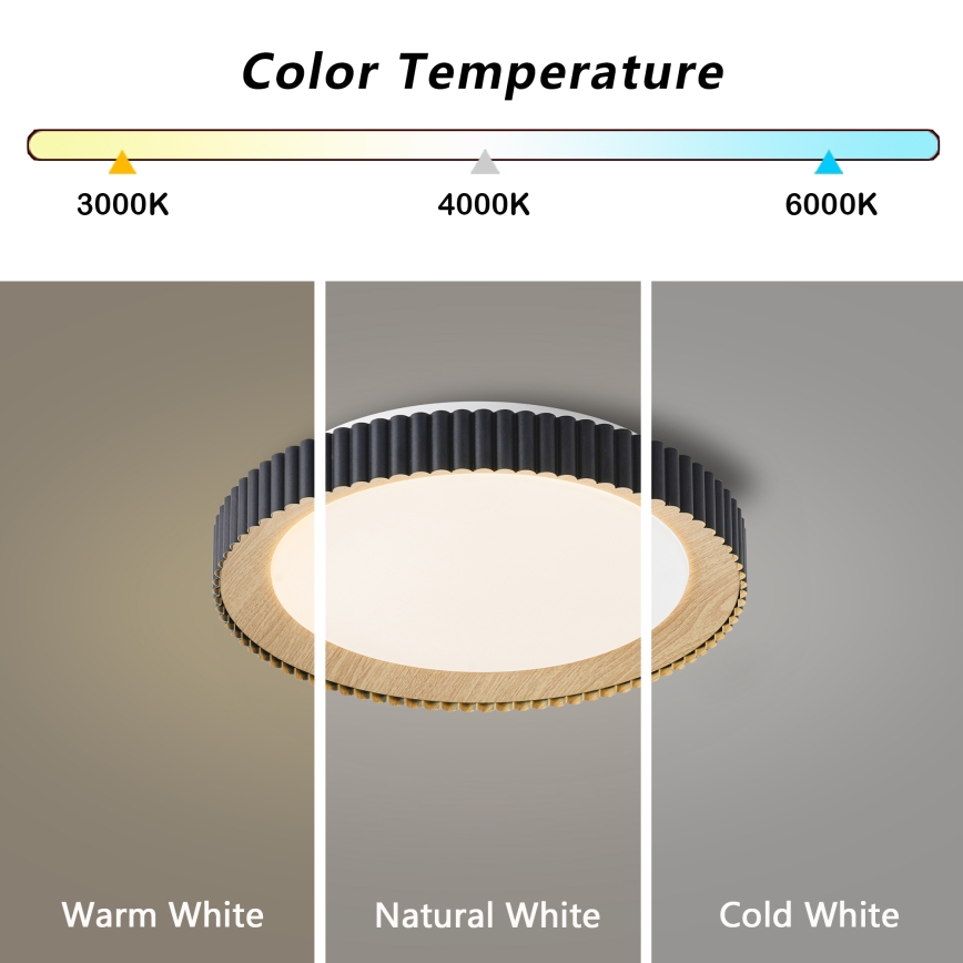 Brilagi - dimmbare LED-Deckenleuchte NEXO LED/48W/230V 3000-6000K schwarz Ø 43 cm + Fernbedienung
