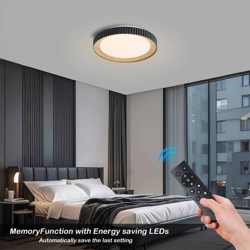 Brilagi - dimmbare LED-Deckenleuchte NEXO LED/48W/230V 3000-6000K schwarz Ø 43 cm + Fernbedienung