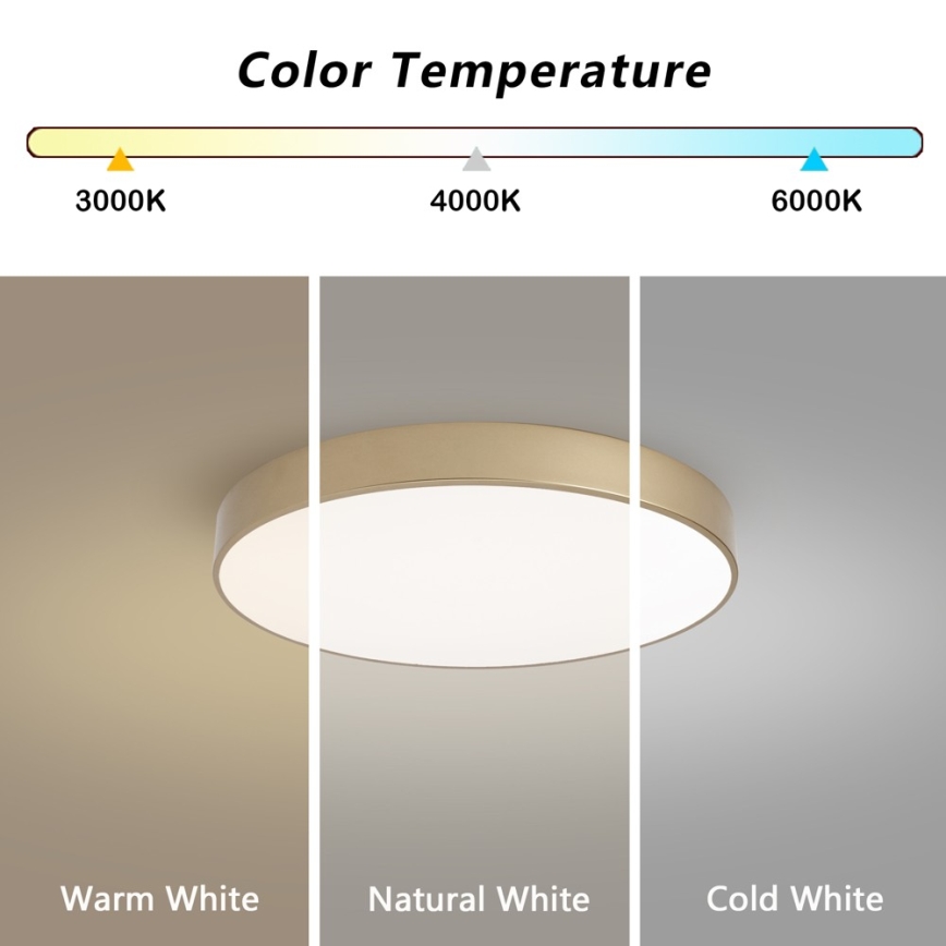 Brilagi - LED-dimmbare Deckenleuchte POOL LED/60W/230V 3000-6000K Ø 50 cm goldfarben + Fernbedienung