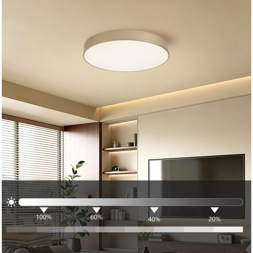 Brilagi - LED-dimmbare Deckenleuchte POOL LED/60W/230V 3000-6000K Ø 50 cm goldfarben + Fernbedienung