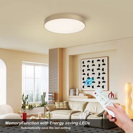 Brilagi - LED-dimmbare Deckenleuchte POOL LED/60W/230V 3000-6000K Ø 50 cm goldfarben + Fernbedienung