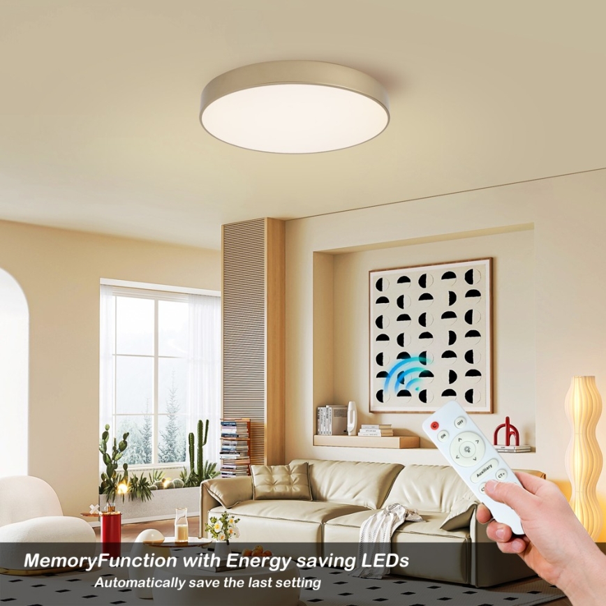 Brilagi - LED-dimmbare Deckenleuchte POOL LED/60W/230V 3000-6000K Ø 50 cm goldfarben + Fernbedienung
