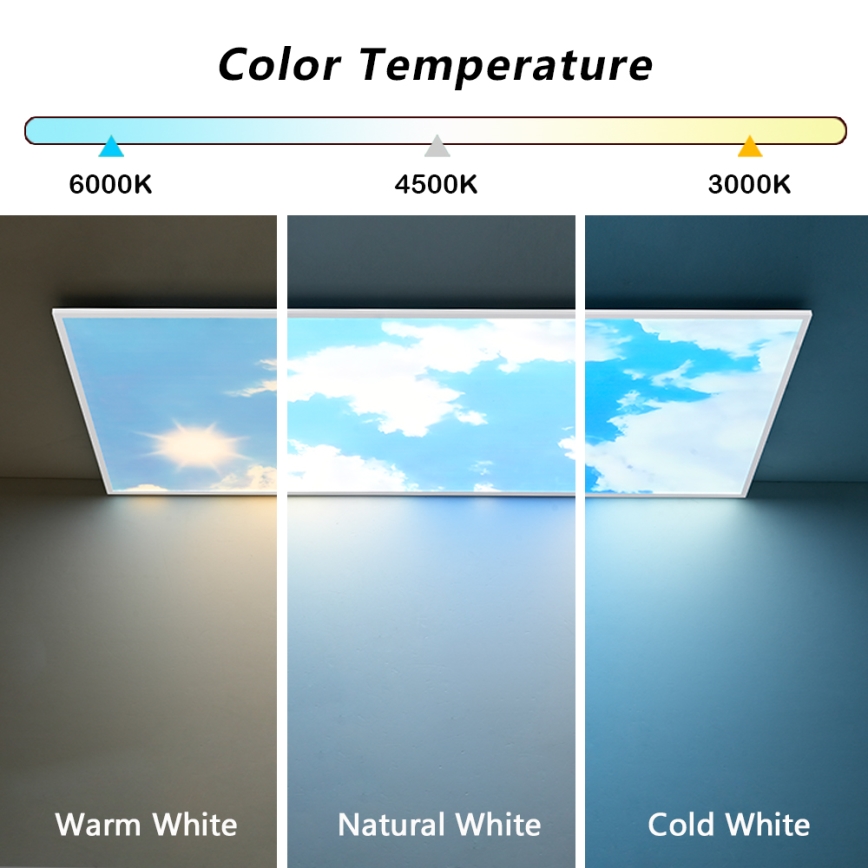 Brilagi - LED-dimmbare Deckenleuchte SLIMFRAME SKY LED/80W/230V 120x60 cm 3000-6000K silber/blau + Fernbedienung