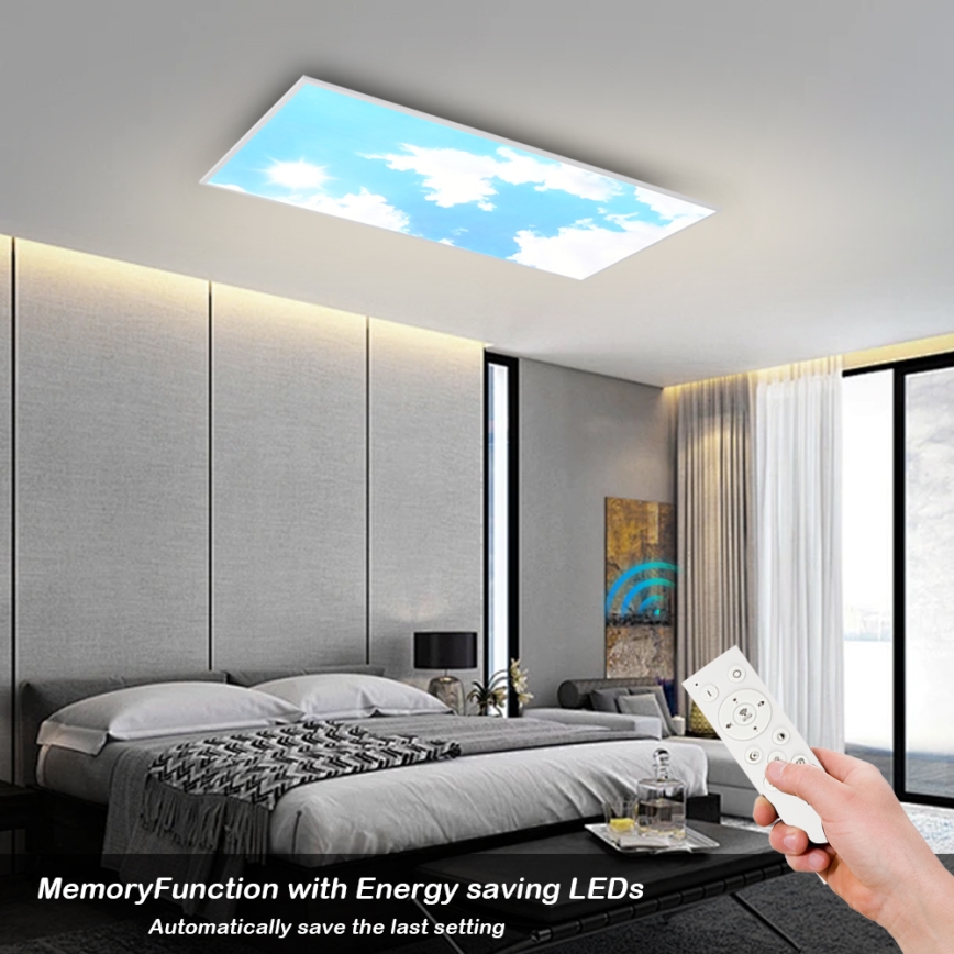 Brilagi - LED-dimmbare Deckenleuchte SLIMFRAME SKY LED/80W/230V 120x60 cm 3000-6000K silber/blau + Fernbedienung