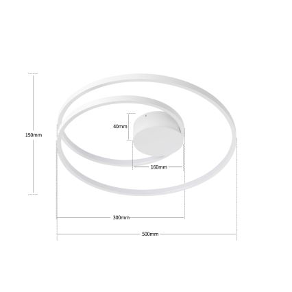 Brilagi - LED-dimmbare Deckenleuchte TWISTER LED/48W/230V 3000-6000K Ø 50 cm weiß + Fernbedienung