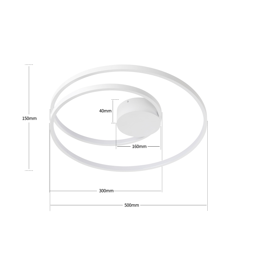 Brilagi - LED-dimmbare Deckenleuchte TWISTER LED/48W/230V 3000-6000K Ø 50 cm weiß + Fernbedienung