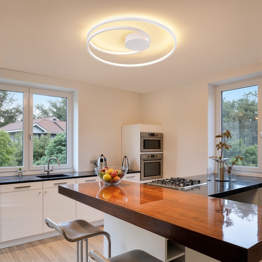 Brilagi - TWISTER LED-Deckenleuchte, dimmbar, 75 W, 230 V, 3000-6000 K, Ø 70 cm, weiß + Fernbedienung