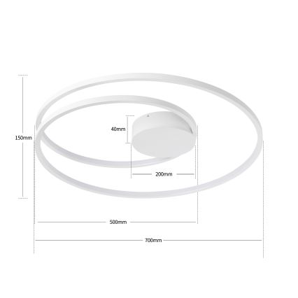 Brilagi - TWISTER LED-Deckenleuchte, dimmbar, 75 W, 230 V, 3000-6000 K, Ø 70 cm, weiß + Fernbedienung