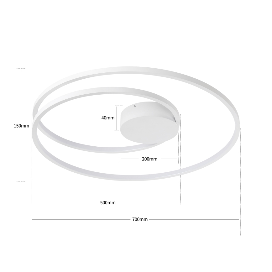 Brilagi - TWISTER LED-Deckenleuchte, dimmbar, 75 W, 230 V, 3000-6000 K, Ø 70 cm, weiß + Fernbedienung