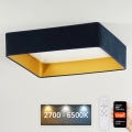 Brilagi - LED-dimmbar Deckenleuchte VELVET SQUARE SMART LED/36W/230V 60x60 cm 2700-6500K Wi-Fi Tuya + Fernbedienung dunkelblau