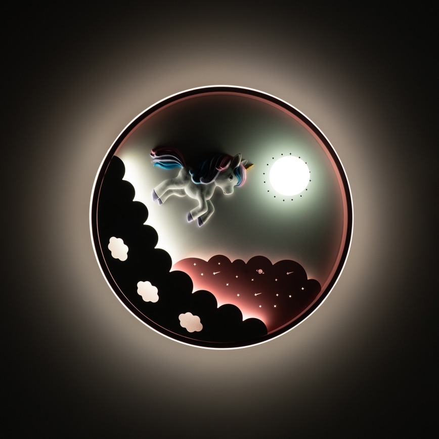 Brilagi - Dimmbare LED-Kinder-Deckenleuchte UNICORN LED/68W/230V 3000-6000K Ø 49 cm + Fernbedienung