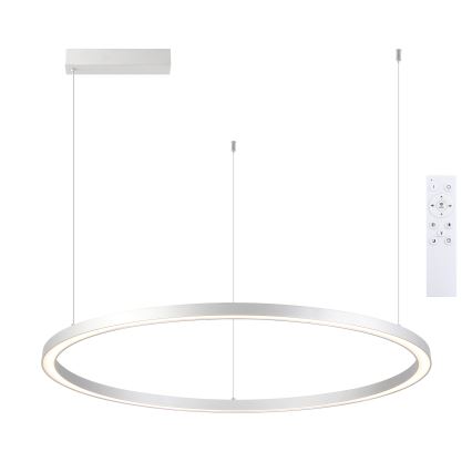 Brilagi - LED-dimmbare Pendelleuchte PORTOFINO mit Seilaufhängung LED/60W/230V 3000-6000K Ø 80 cm silber + Fernbedienung