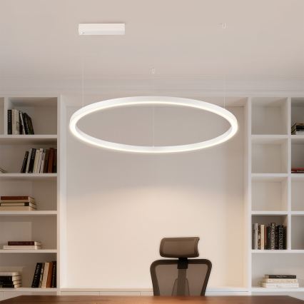 Brilagi - PORTOFINO LED-dimmbare Hängeleuchte an Seil LED/60W/230V 3000-6000K Ø 80 cm weiß + Fernbedienung