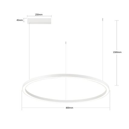 Brilagi - PORTOFINO LED-dimmbare Hängeleuchte an Seil LED/60W/230V 3000-6000K Ø 80 cm weiß + Fernbedienung