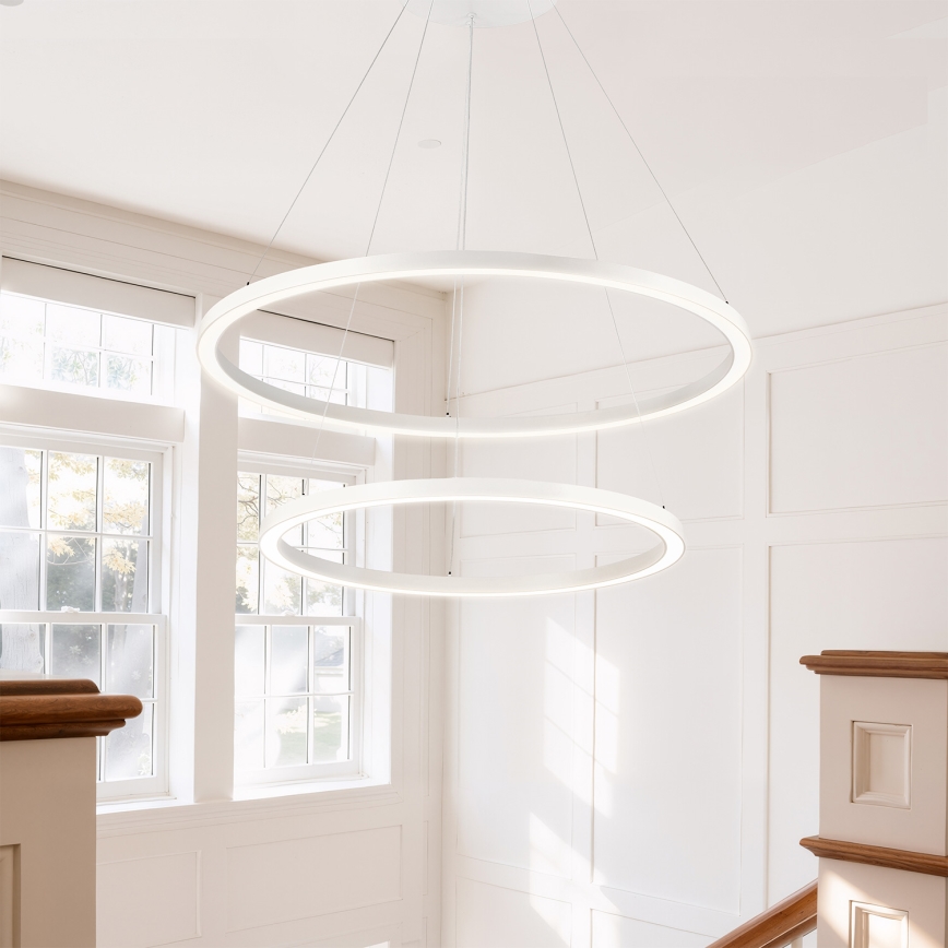 Brilagi - dimmbare LED-Pendelleuchte an Kabel PORTOFINO LED/98W/230V 3000-6000K Ø 80 cm weiß + Fernbedienung