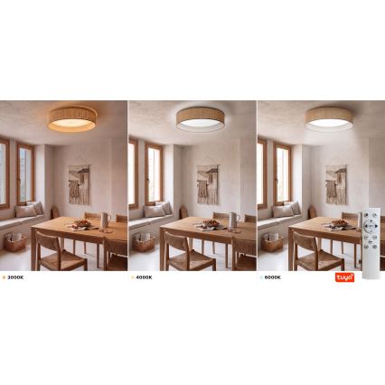 Brilagi - LED-dimmbare Deckenleuchte VELVET SMARTIX LED/24W/230V 3000–6000K Ø 45 cm beige Wi‑Fi Tuya Beacon + Fernbedienung