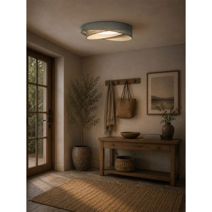 BRILAGI - dimmbare LED-Deckenleuchte VELVET TWIST LED/36W/230V 3000-6000K Ø 65 cm Wi-Fi Tuya Beacon grün/beige + Fernbedienung
