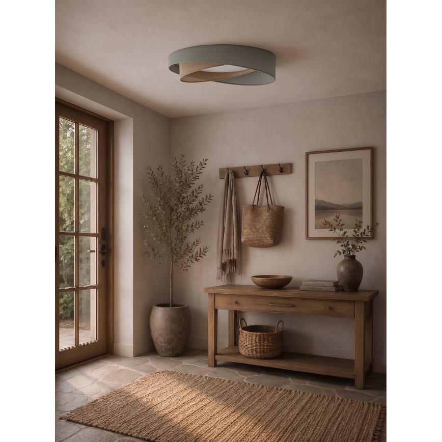 BRILAGI - dimmbare LED-Deckenleuchte VELVET TWIST LED/36W/230V 3000-6000K Ø 65 cm Wi-Fi Tuya Beacon grün/beige + Fernbedienung