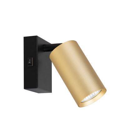 Brilagi - LED RGBW dimmbarer Wandspot mit Schalter SELE 1xGU10/4,8W/230V 3000K schwarz/gold + Fernbedienung