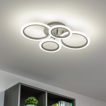 Brilagi - LED-dimmbare aufgesetzte Deckenleuchte ORBITS LED/50W/230V 3000-6500K schwarz + Fernbedienung